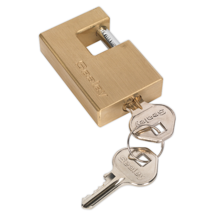 Sealey - PL207 Brass Shutter Padlock 56mm Storage & Workstations Sealey - Sparks Warehouse