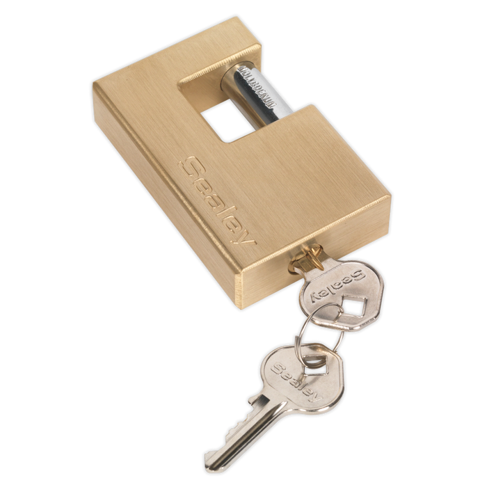 Sealey - PL209 Brass Shutter Padlock 76mm Storage & Workstations Sealey - Sparks Warehouse