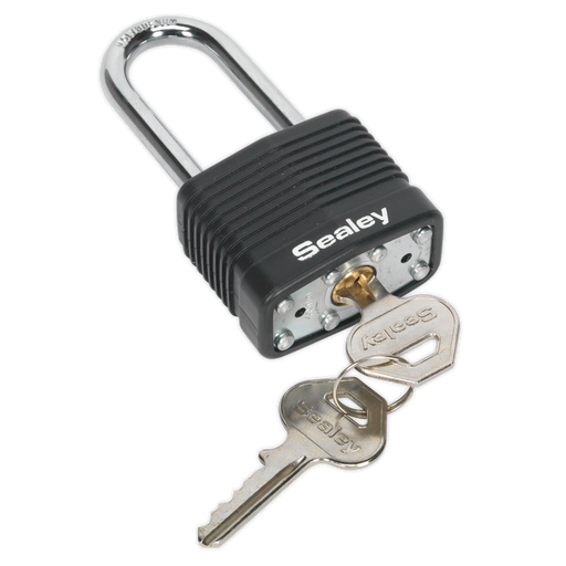 Sealey - PL301L Steel Body Padlock Long Shackle 40mm Storage & Workstations Sealey - Sparks Warehouse