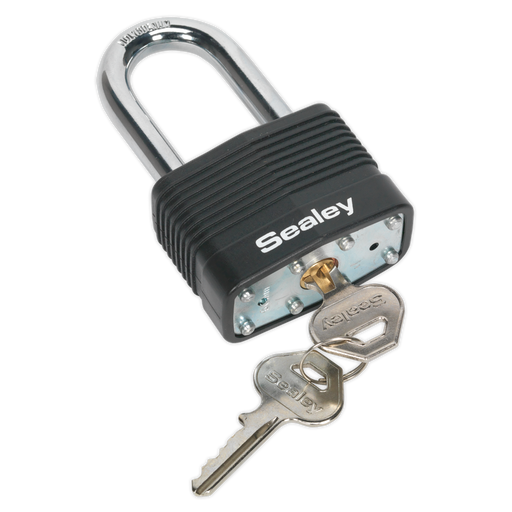 Sealey - PL302L Steel Body Padlock Long Shackle 50mm Storage & Workstations Sealey - Sparks Warehouse