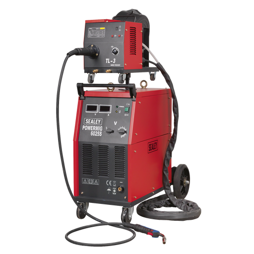 Sealey - POWERMIG6025S Professional MIG Welder 250Amp 415V 3ph with Binzel® Euro Torch & Portable Wire Drive Welding & Cutting Sealey - Sparks Warehouse