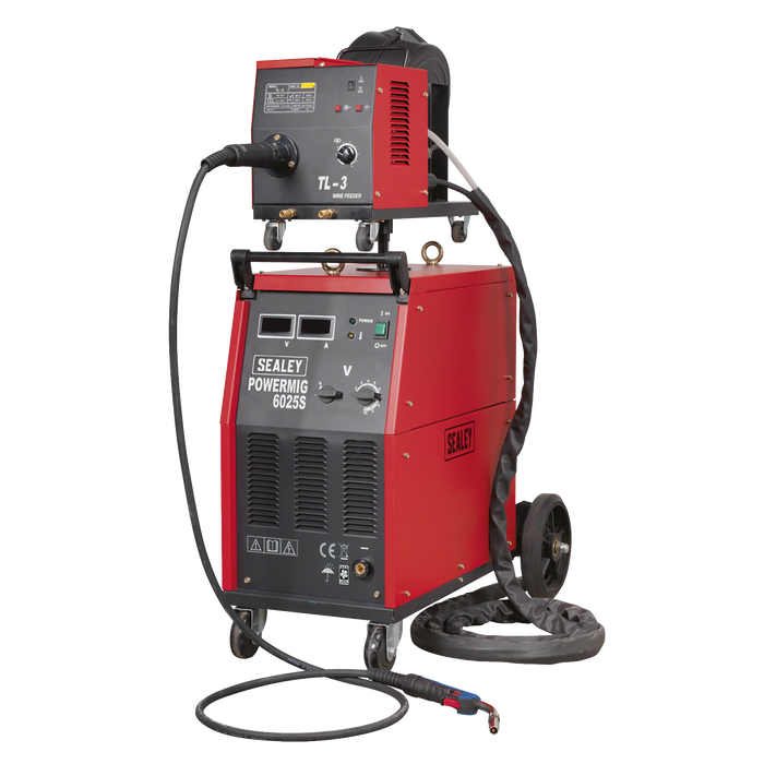 Sealey - POWERMIG6025S Professional MIG Welder 250Amp 415V 3ph with Binzel® Euro Torch & Portable Wire Drive Welding & Cutting Sealey - Sparks Warehouse