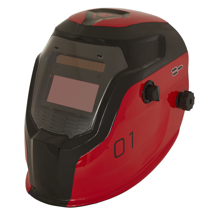 Sealey - PWH1 Auto Darkening Welding Helmet Shade 9-13 - Red Safety Products Sealey - Sparks Warehouse