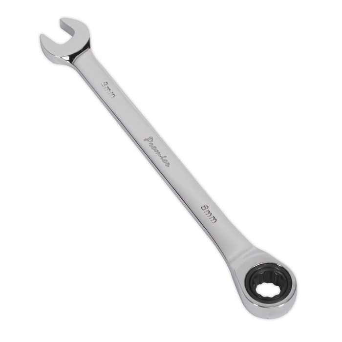 Sealey - RCW08 Ratchet Combination Spanner 8mm Hand Tools Sealey - Sparks Warehouse