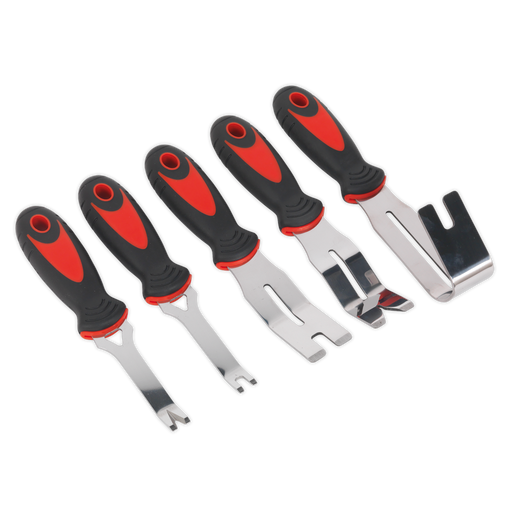 Sealey - RT006 Door Panel & Trim Clip Removal Tool Set 5pc Vehicle Service Tools Sealey - Sparks Warehouse