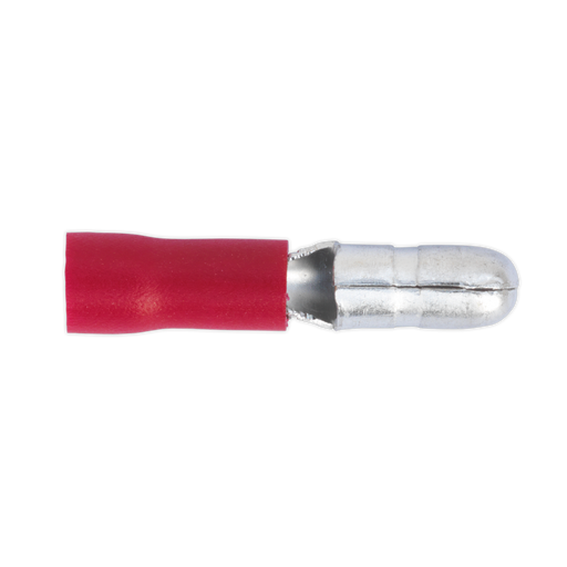 Sealey - RT11 Bullet Terminal Ø4mm Male Red Pack of 100 Consumables Sealey - Sparks Warehouse