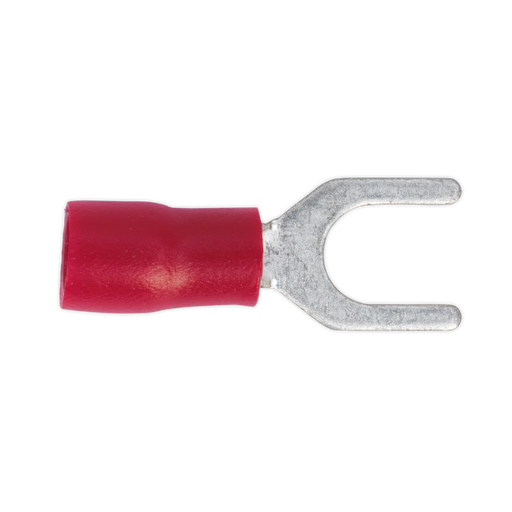 Sealey - RT14 Easy-Entry Fork Terminal Ø5.3mm (2BA) Red Pack of 100 Consumables Sealey - Sparks Warehouse