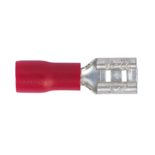 Sealey - RT20 Push-On Terminal 4.8mm Female Red Pack of 100 Consumables Sealey - Sparks Warehouse