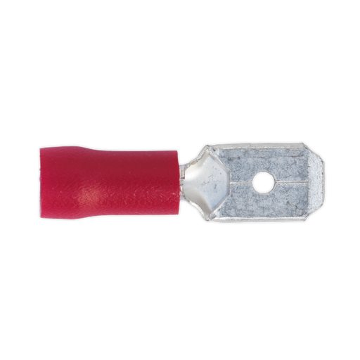 Sealey - RT22 Push-On Terminal 6.3mm Male Red Pack of 100 Consumables Sealey - Sparks Warehouse