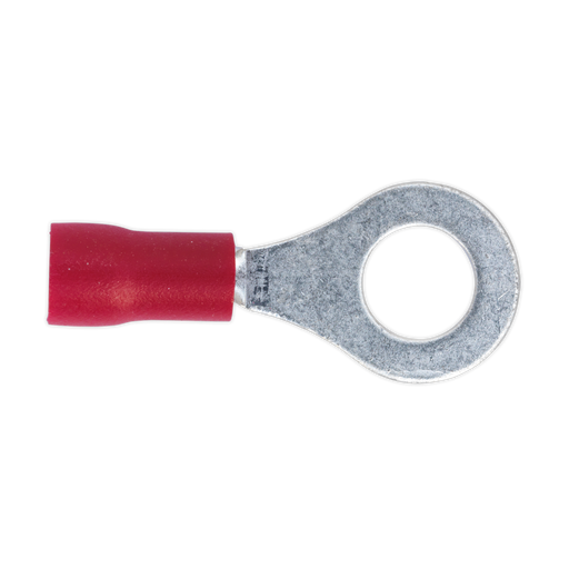 Sealey - RT26 Easy-Entry Ring Terminal Ø6.4mm (1/4") Red Pack of 100 Consumables Sealey - Sparks Warehouse
