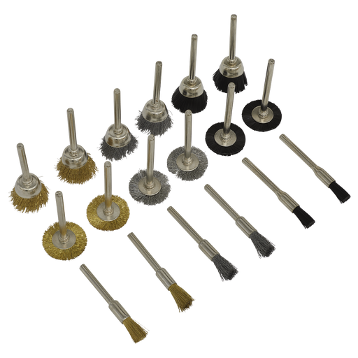Sealey - Rotary Tool Brush Set 18pc Consumables Sealey - Sparks Warehouse