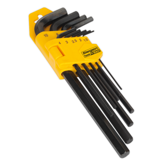 Sealey - S01091 Hex Key Set 9pc Long Metric Hand Tools Sealey - Sparks Warehouse