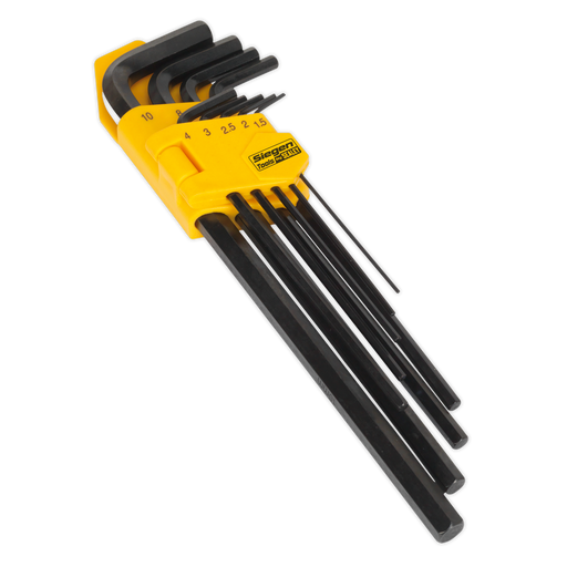 Sealey - S01092 Hex Key Set 9pc Extra-Long Metric Hand Tools Sealey - Sparks Warehouse