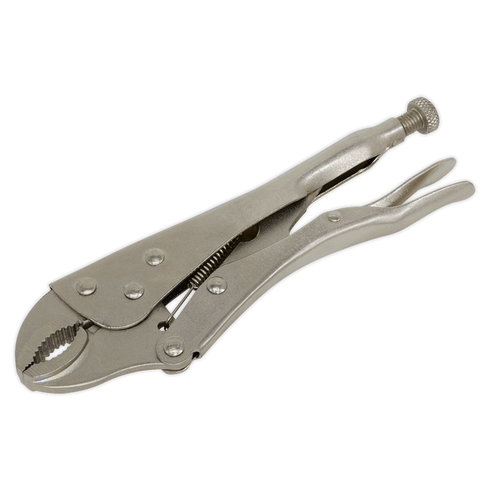 Sealey - S0487 Locking Pliers 215mm Curved Jaw Hand Tools Sealey - Sparks Warehouse