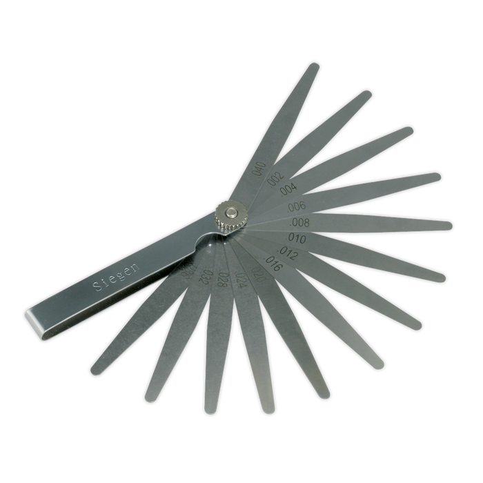 Sealey - S0518 Feeler Gauge 13 Blade - Imperial Vehicle Service Tools Sealey - Sparks Warehouse