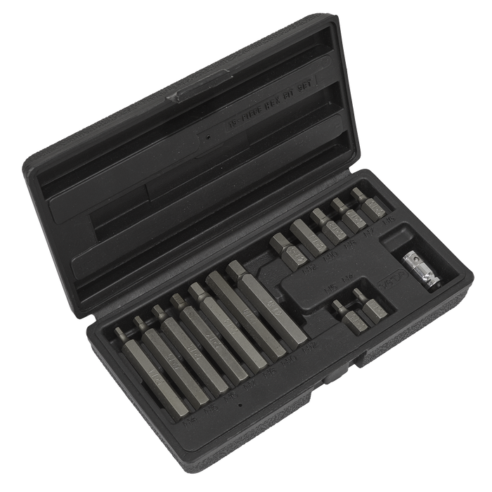 Sealey - S0533 Hex Bit & Holder Set 15pc - Metric Hand Tools Sealey - Sparks Warehouse