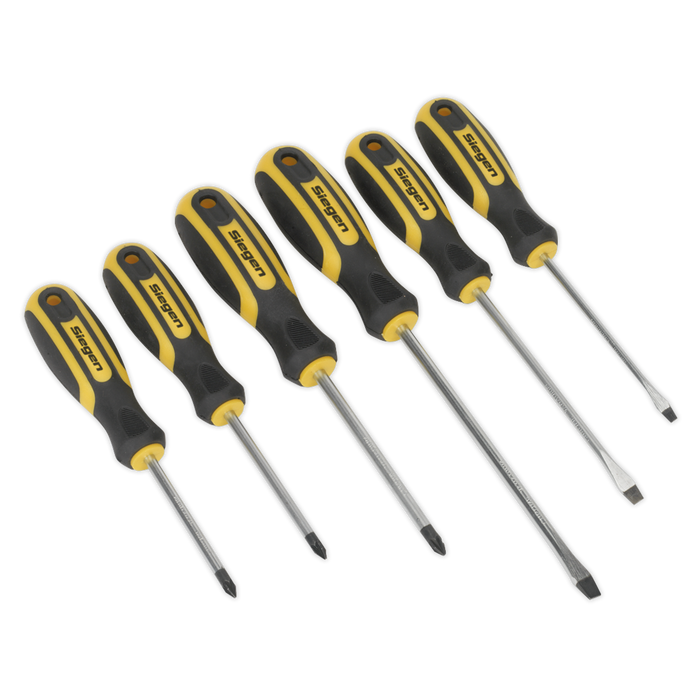 Sealey - S0615 Soft Grip Screwdriver Set 6pc Hand Tools Sealey - Sparks Warehouse