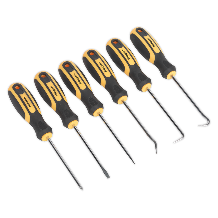 Sealey - S0774 Mini Pick & Screwdriver Set 6pc Hand Tools Sealey - Sparks Warehouse