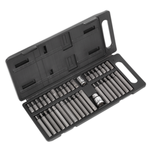 Sealey - S0982 TRX-Star/Hex/Spline Bit Set 40pc 3/8" & 1/2"Sq Drive Hand Tools Sealey - Sparks Warehouse