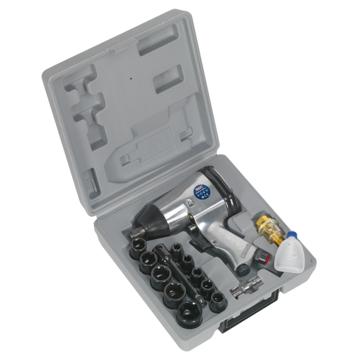 Sealey - SA2/TS Air Impact Wrench Kit with Sockets 1/2"Sq Drive Air Power Tools Sealey - Sparks Warehouse