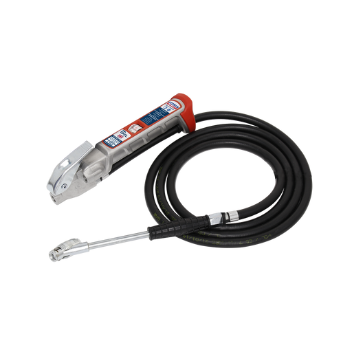 Sealey - SA37/95 Tyre Inflator 2.5m Hose with Twin Clip-On Connector Vehicle Service Tools Sealey - Sparks Warehouse