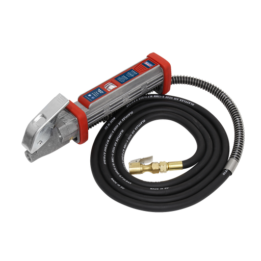 Sealey - SA372 Tyre Inflator 2.7m Hose with Clip-On Connector Vehicle Service Tools Sealey - Sparks Warehouse