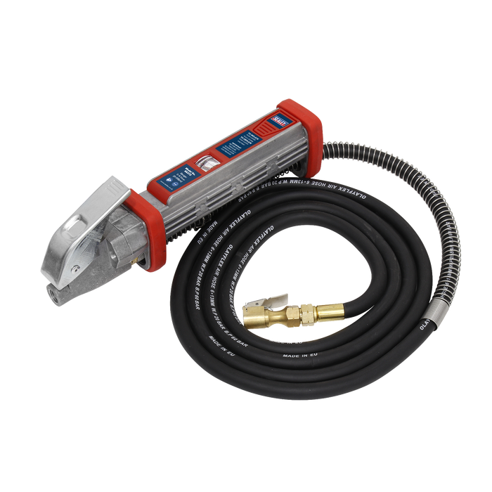 Sealey - SA372 Tyre Inflator 2.7m Hose with Clip-On Connector Vehicle Service Tools Sealey - Sparks Warehouse