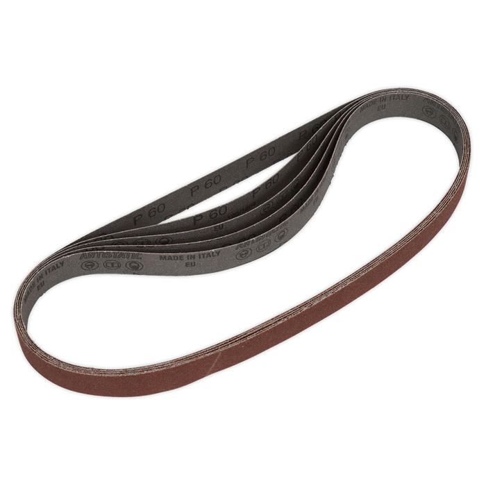 Sealey - SB0020 Sanding Belt 25 x 762mm 60Grit Pack of 5 Consumables Sealey - Sparks Warehouse