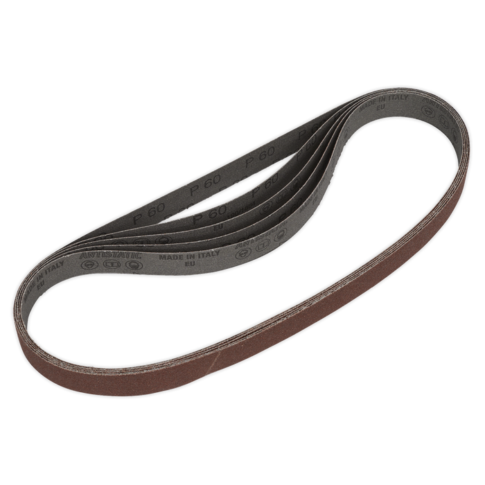 Sealey - SB0020 Sanding Belt 25 x 762mm 60Grit Pack of 5 Consumables Sealey - Sparks Warehouse