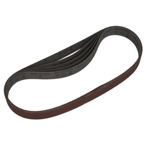 Sealey - SB0021 Sanding Belt 25 x 762mm 80Grit Pack of 5 Consumables Sealey - Sparks Warehouse