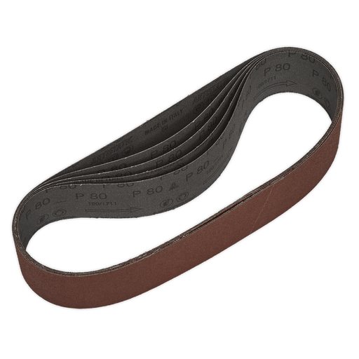 Sealey - SB007 Sanding Belt 50 x 686mm 80Grit Pack of 5 Consumables Sealey - Sparks Warehouse