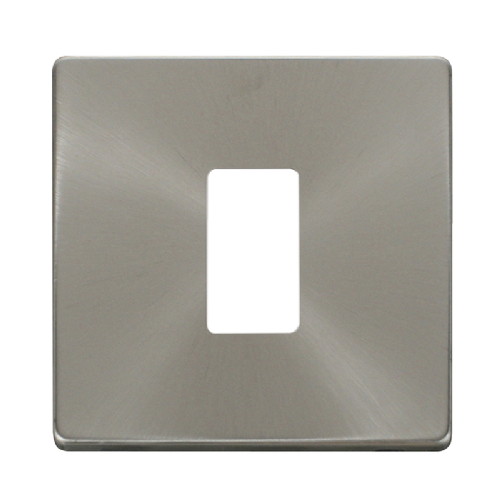 Scolmore SCP20401BS - 1 Gang GridPro® Frontplate - Brushed Stainless GridPro Scolmore - Sparks Warehouse
