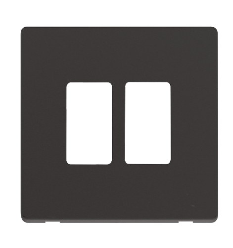 Scolmore SCP20402BK - 2 Gang GridPro® Frontplate - Black GridPro Scolmore - Sparks Warehouse
