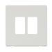 Scolmore SCP20402MW - 2 Gang GridPro® Frontplate - Metal White GridPro Scolmore - Sparks Warehouse