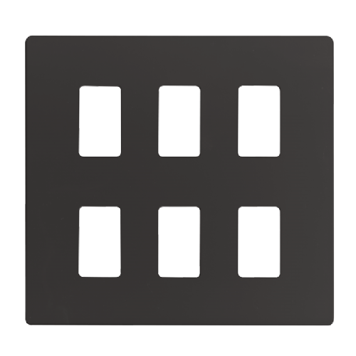 Scolmore SCP20506BK - 6 Gang GridPro® Frontplate - Black GridPro Scolmore - Sparks Warehouse