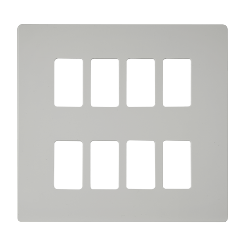 Scolmore SCP20508PW - 8 Gang GridPro® Frontplate - White GridPro Scolmore - Sparks Warehouse