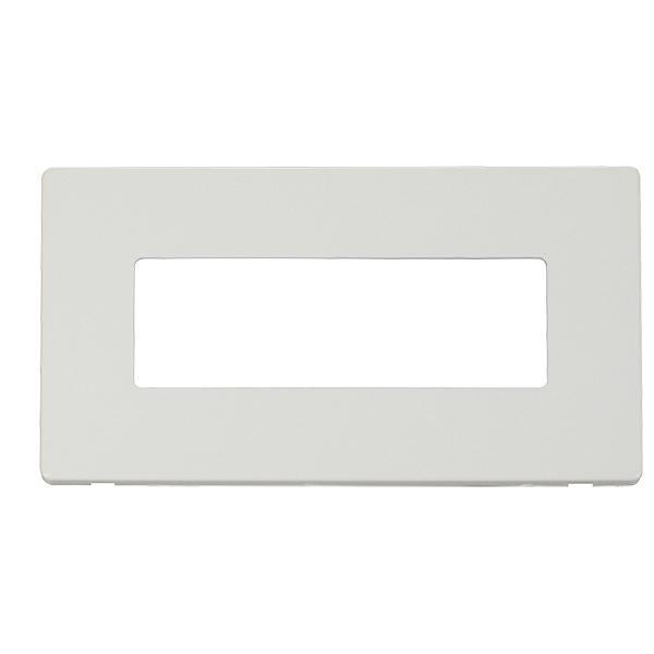 Scolmore SCP426MW - 2 Gang (6 In-Line) Aperture Cover Plate - Metal White Definity Scolmore - Sparks Warehouse