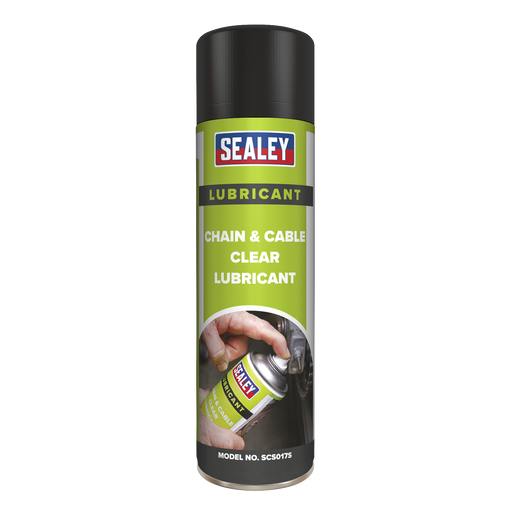 Sealey - SCS017S Chain & Cable Clear Lubricant 500ml Consumables Sealey - Sparks Warehouse