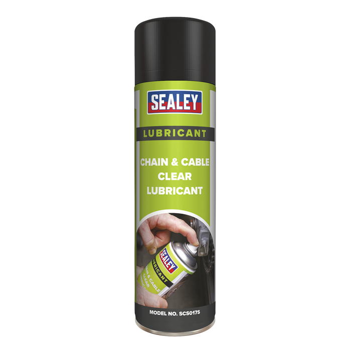 Sealey - SCS017S Chain & Cable Clear Lubricant 500ml Consumables Sealey - Sparks Warehouse