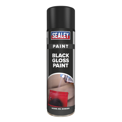 Sealey - SCS025S Black Gloss Paint 500ml Consumables Sealey - Sparks Warehouse