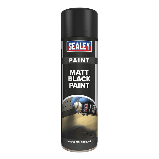 Sealey - SCS026S Black Matt Paint 500ml Consumables Sealey - Sparks Warehouse