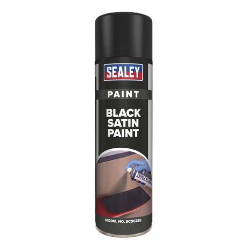 Sealey - SCS028S Black Satin Paint 500ml Consumables Sealey - Sparks Warehouse