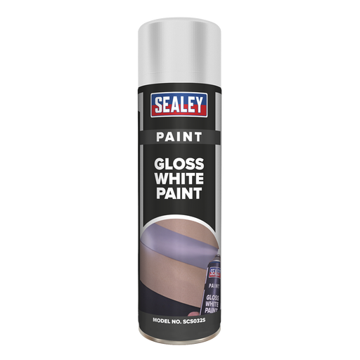 Sealey - SCS032S White Gloss Paint 500ml Consumables Sealey - Sparks Warehouse