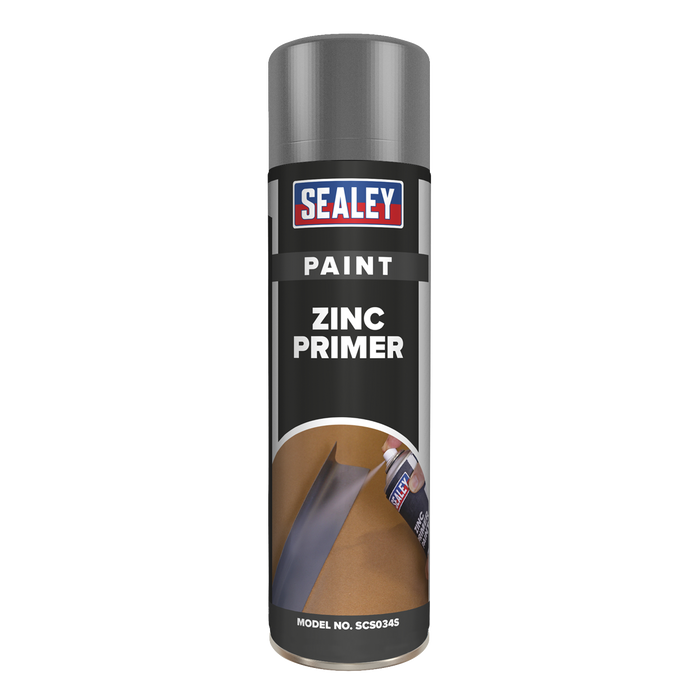 Sealey - SCS034S Grey Zinc Primer Paint 500ml Consumables Sealey - Sparks Warehouse