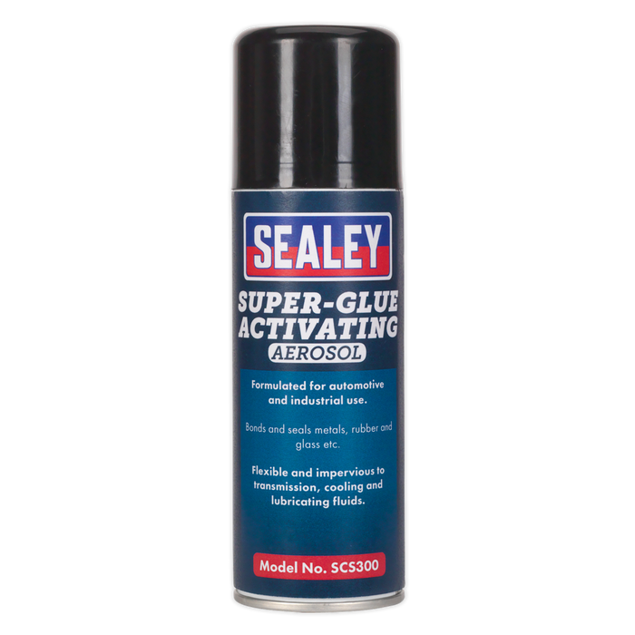 Sealey - SCS300 Super Glue Activating Aerosol 200ml Pack of 6 Consumables Sealey - Sparks Warehouse