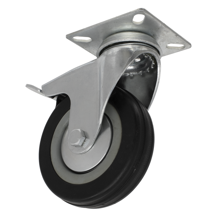 Sealey - Castor Wheel Swivel Plate with Brake Ø100mm Consumables Sealey - Sparks Warehouse