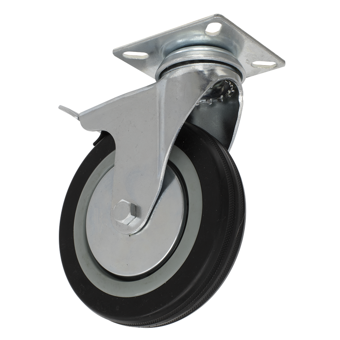 Sealey - Castor Wheel Swivel Plate with Brake Ø125mm Consumables Sealey - Sparks Warehouse