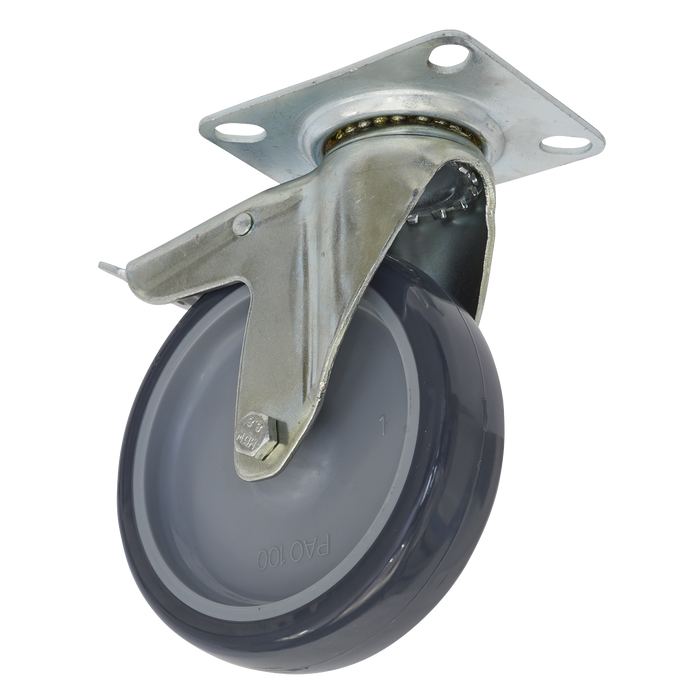 Sealey - SCW2100SPL Castor Wheel Swivel Plate with Total Lock Ø100mm Consumables Sealey - Sparks Warehouse