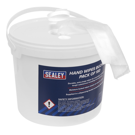 Sealey - SCW3 Hand Wipes Bucket 3ltr Pack of 150 Consumables Sealey - Sparks Warehouse