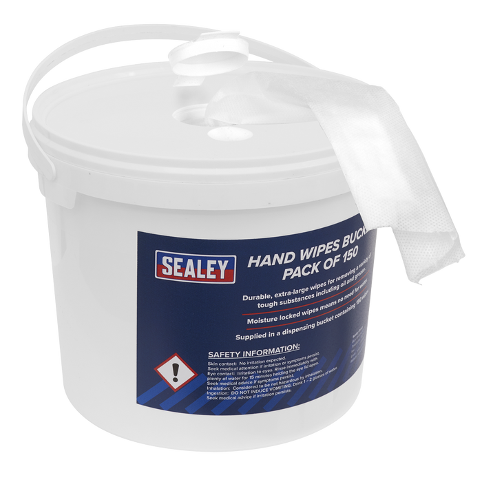 Sealey - SCW3 Hand Wipes Bucket 3ltr Pack of 150 Consumables Sealey - Sparks Warehouse